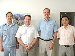 2008年6月　ＣＩＡＩグループ Guy Hollamd 様、 王 玉能 様が弊社の視察に来られました。